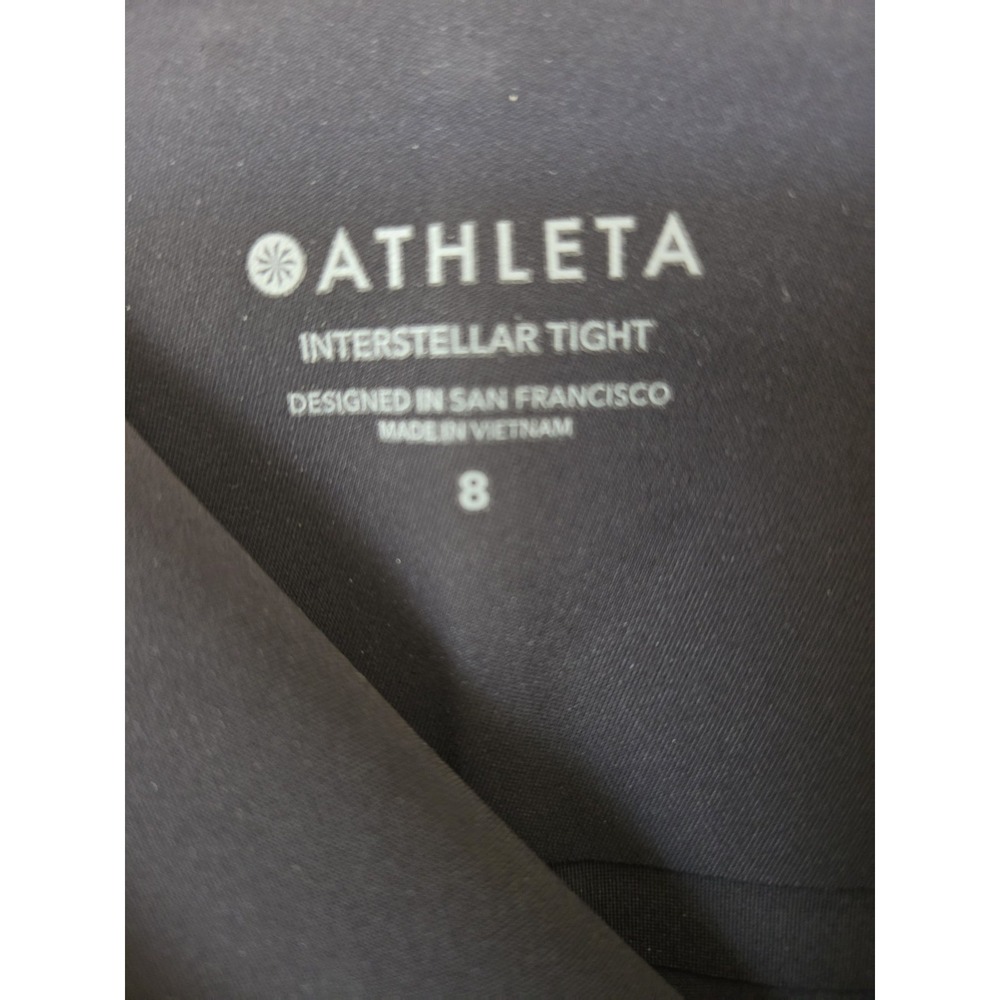 Athleta Interstellar Tight Black‎ Leggings Yoga Pants Women's Size 8 Side Zipper - Picture 6 of 8